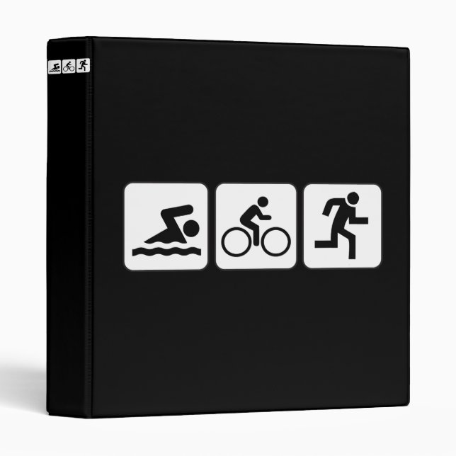 Swim, Bike, Run - Triathlon 3 Ring Binder (Front/Spine)
