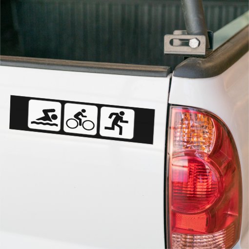 Swim, Bike, Run - Triathlon Bumper Sticker 