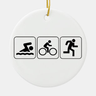 Swim, Bike, Run - Triathlon Ceramic Ornament