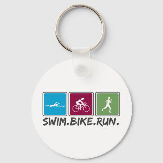 swim bike run (triathlon) keychain