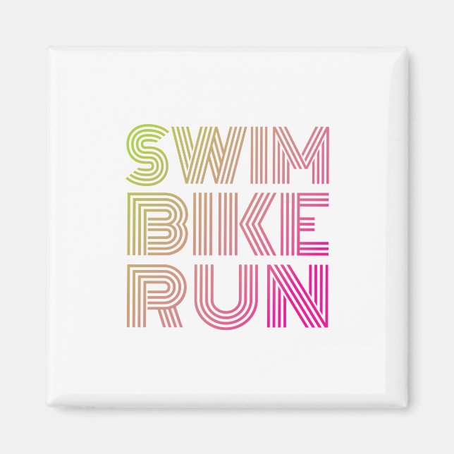 Swim Bike Run, Triathlon Magnet (Front)