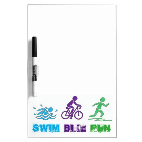 Swim Bike Run Triathlon Race Triathlete Dry Erase Board