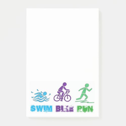 Swim Bike Run Triathlon Race Triathlete Post_it Notes