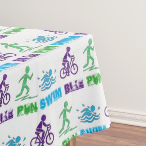 Swim Bike Run Triathlon Race Triathlete Tablecloth