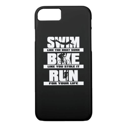 Swim Bike Run Triathlon Runner Cycling Swimmer iPhone 87 Case