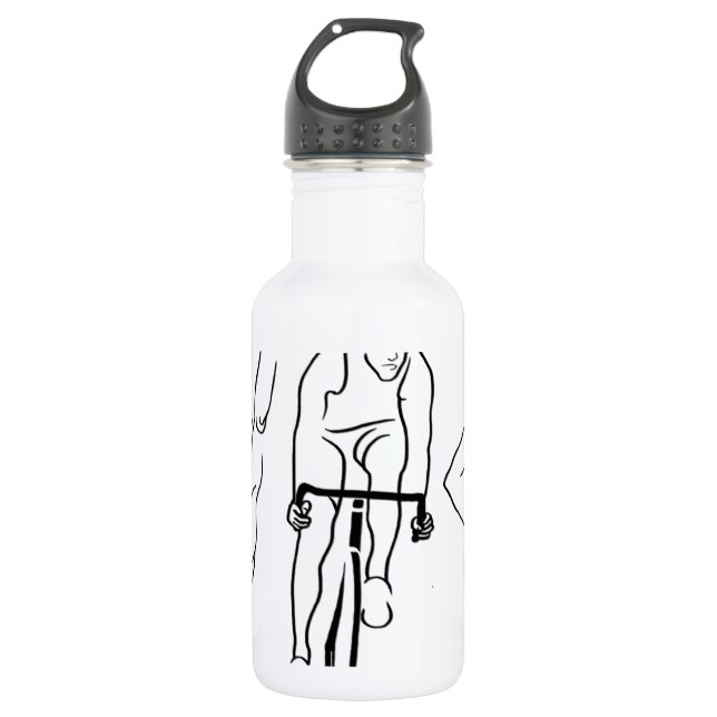 Swim Bike Run Triathlon Stainless Steel Water Bottle (Front)