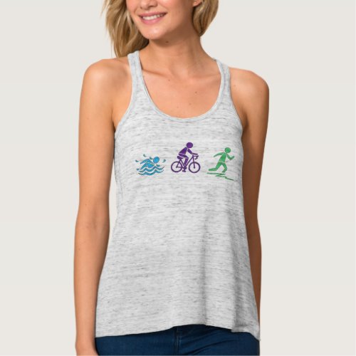 Swim Bike Run Triathlon Triathlete Ironwoman Race Tank Top