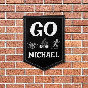 Swim Bike Run Triathlon Triathlete Race Go Team Pennant