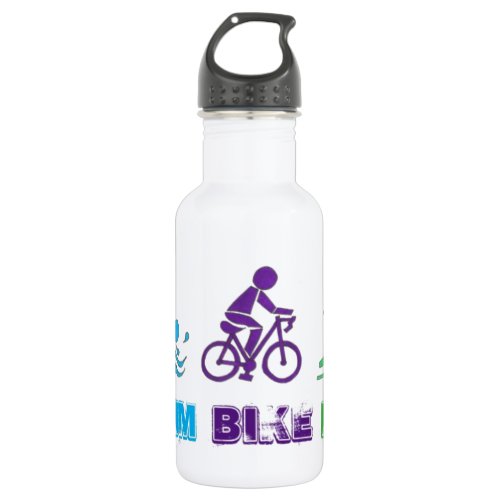 Swim Bike Run Triathlon Triathlete Race Stainless Steel Water Bottle