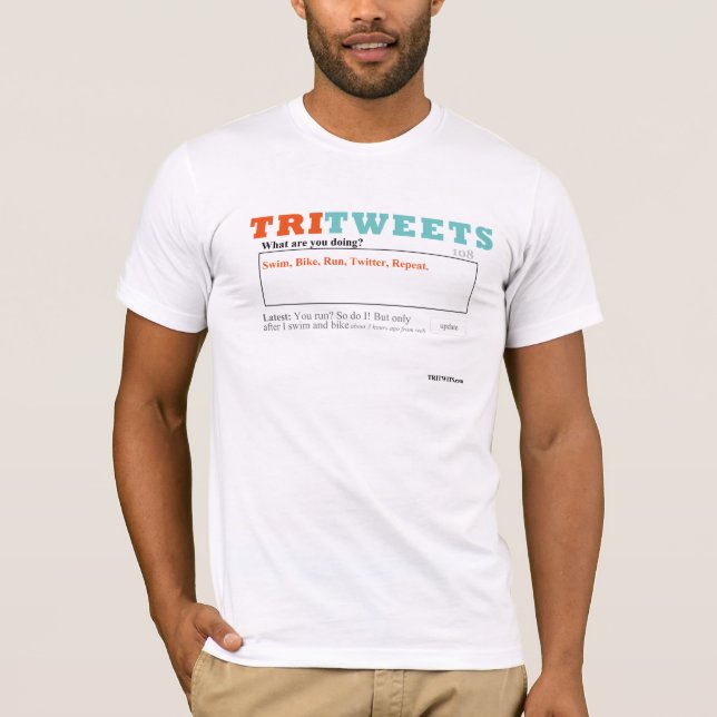 Swim, Bike, Run, Twitter, Repeat T-Shirt (Front)