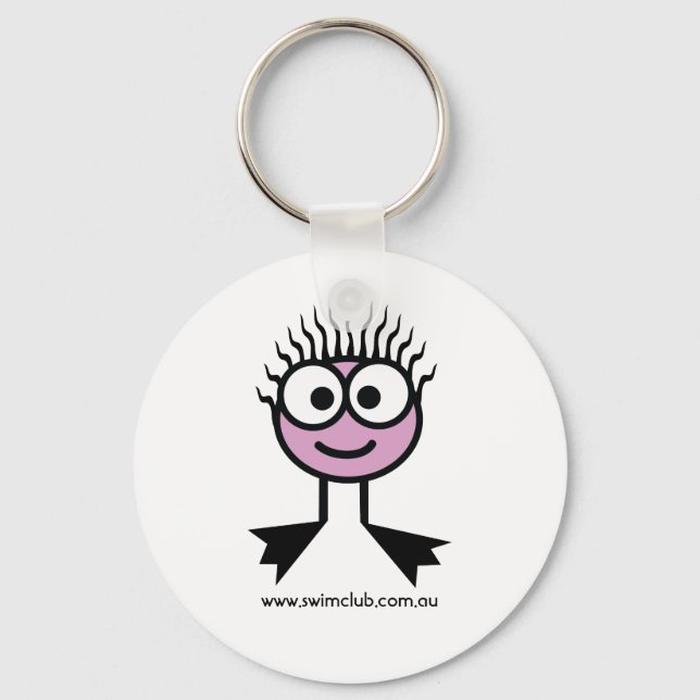 Swim Club Pink Swim Character Key Ring (Front)