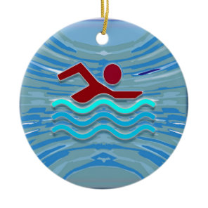 Swim Club Swimmer Exercise Fitness NVN254 Swimming Ceramic Ornament