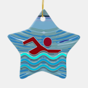 Swim Club Swimmer Exercise Fitness NVN254 Swimming Ceramic Ornament