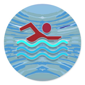 Swim Club Swimmer Exercise Fitness NVN254 Swimming Classic Round Sticker