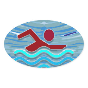 Swim Club Swimmer Exercise Fitness NVN254 Swimming Oval Sticker