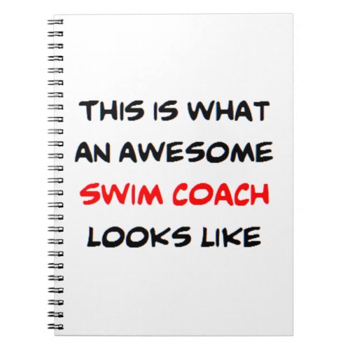 swim coach awesome notebook