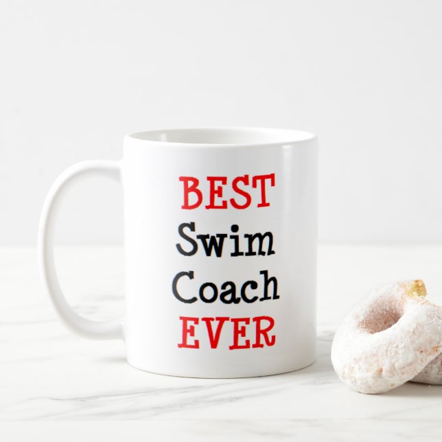 swim coach, best coffee mug (With Donut)