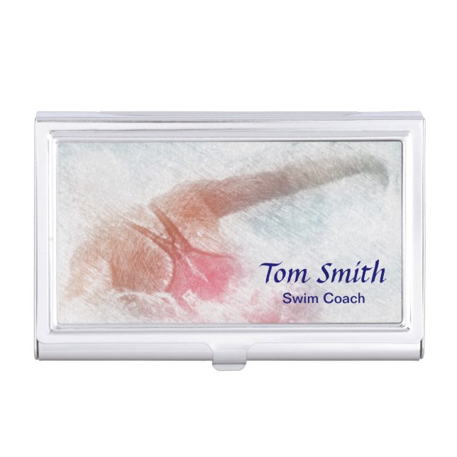 Swim Coach Case For Business Cards (Front)