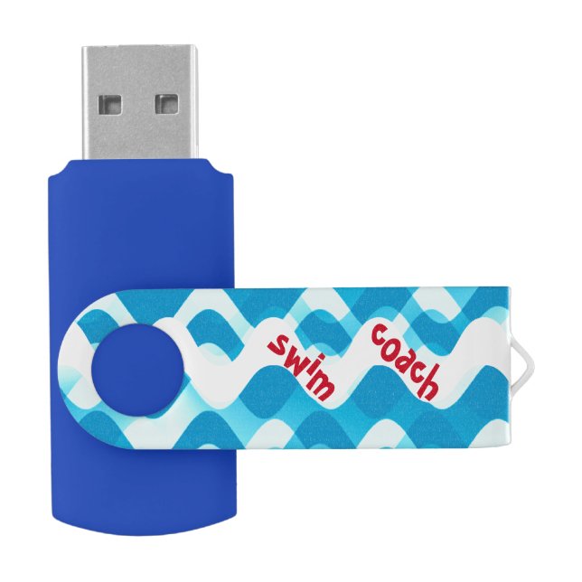 Swim Coach Custom USB Swivel Flash Drive (Opened)