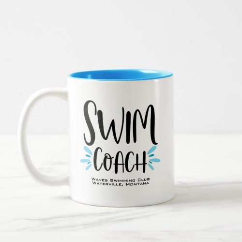 Swim Coach Cute Swimming Two_Tone Coffee Mug