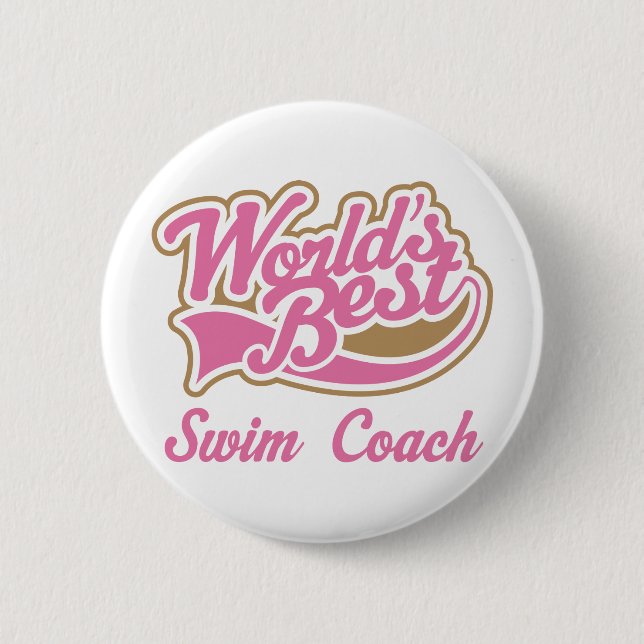 Swim Coach Gift Pinback Button (Front)