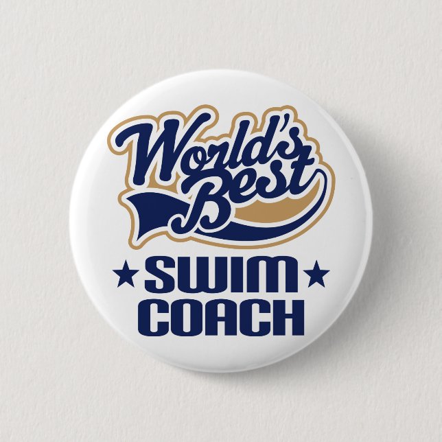 Swim Coach Gift Pinback Button (Front)