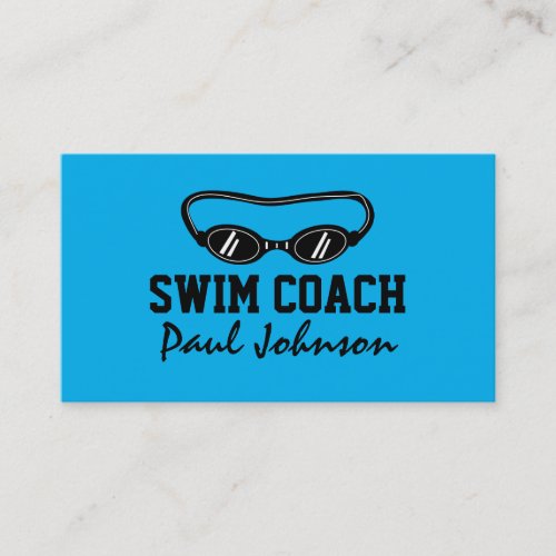 Swim coach goggles logo business card template