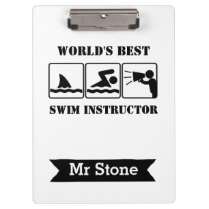 Swim Coach Personalized Teacher Clipboards Funny