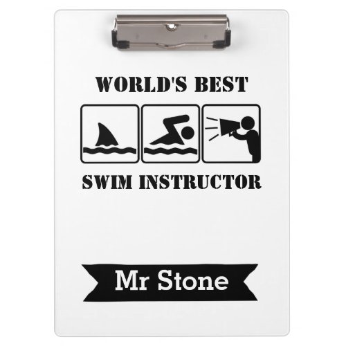 Swim Coach Personalized Teacher Clipboards Funny