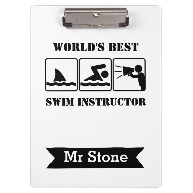 Swim Coach Personalized Teacher Clipboards Funny (Front)