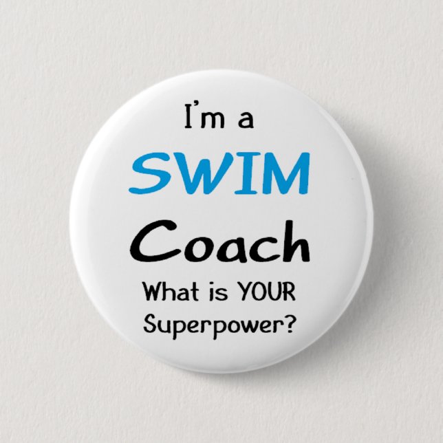swim coach pinback button (Front)