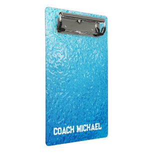 Swim Coach Swimming Pool Personalized Name Mini Clipboard