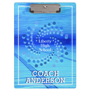 Swim Coach | Swimming Team | Swirling Dots Clipboard