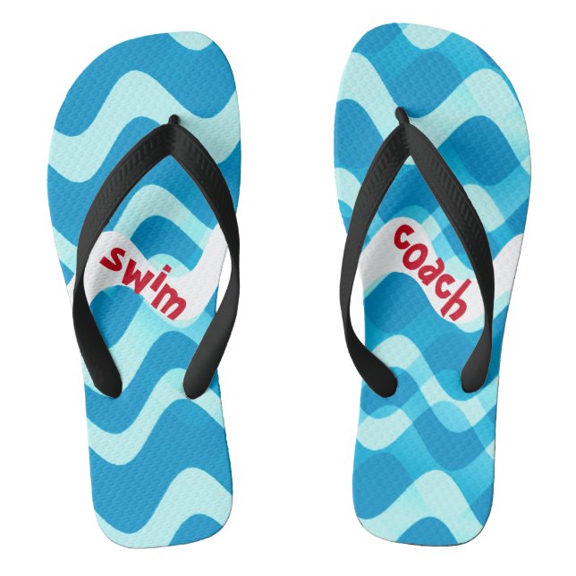 Swim Coach Womens or Mens Flip Flops (Footbed)