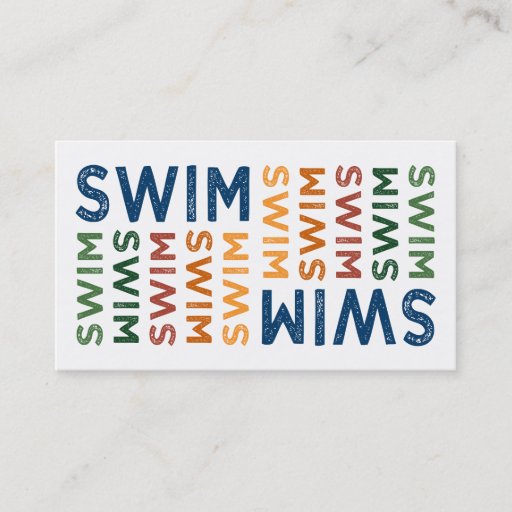Customizable Swim Cute Colorful Business Card Template