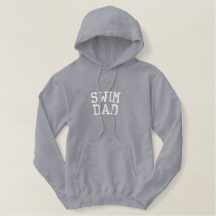Swim Dad Custom Team Name Embroidered Hoodie