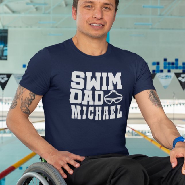 Swim Dad Personalized Swimming Parent  T-Shirt (Creator Uploaded)