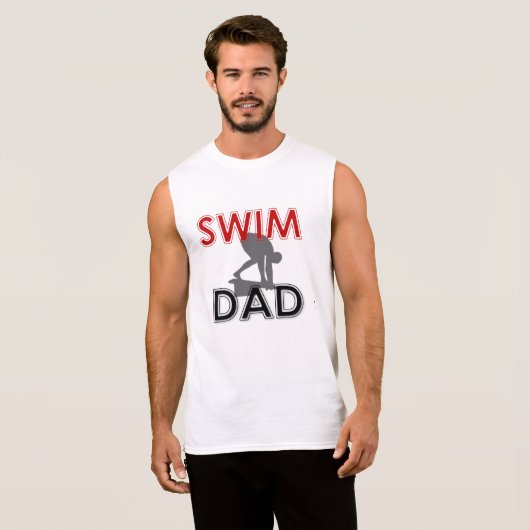 Swim Dad Sleeveless T-Shirt (Front Full)