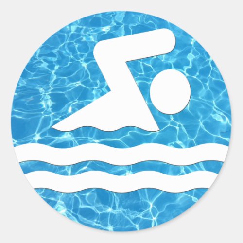 Swim Decal Swimmer in Pool Water Swimming  Diving Classic Round Sticker