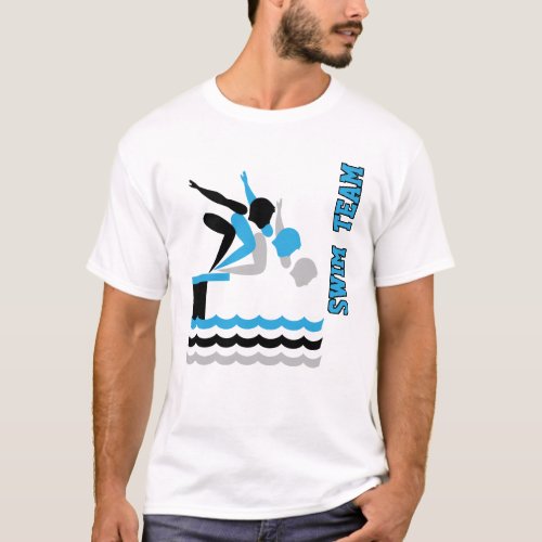 Swim  Dive ️ Team _ Blue T_Shirt