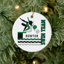 Swim / Dive Team - Green - Boy   Ceramic Ornament