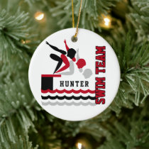 Swim / Dive Team - Red -Boy Ceramic Ornament