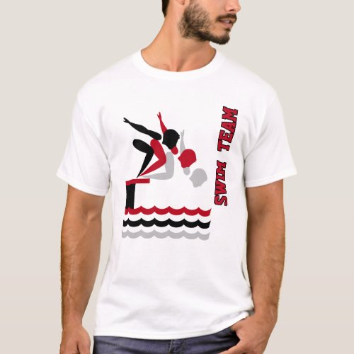 Swim  Dive ️ Team _ Red T_Shirt