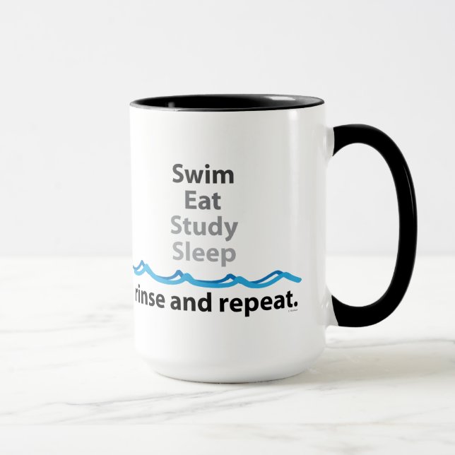 Swim Eat Study Sleep Mug (Right)