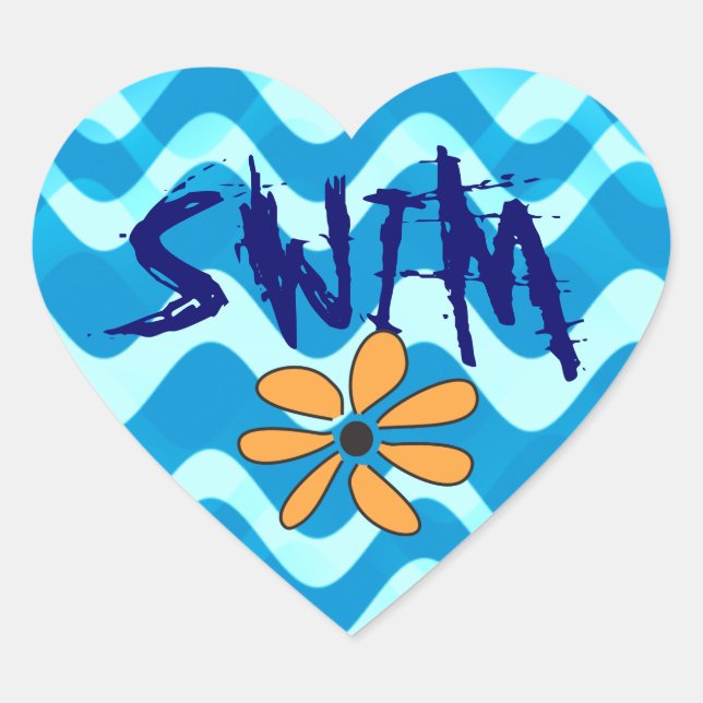SWIM Flower Heart Sticker (Front)