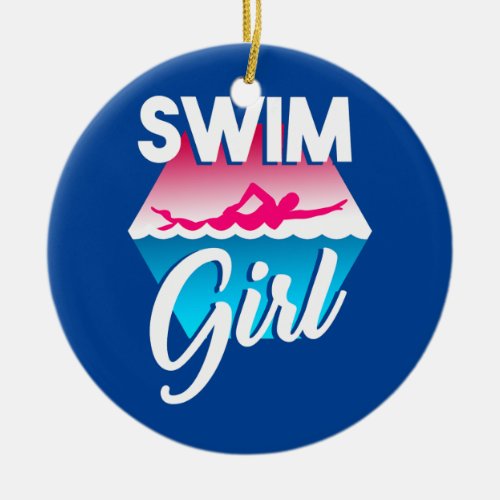 Swim Girl  Ceramic Ornament