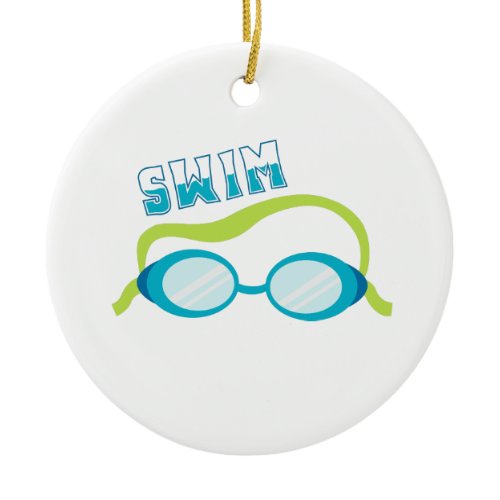 Swim Goggles Ceramic Ornament