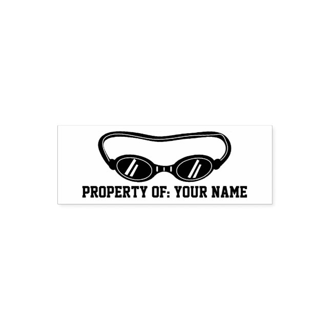 Swim goggles self inking stamp for school books (Design)