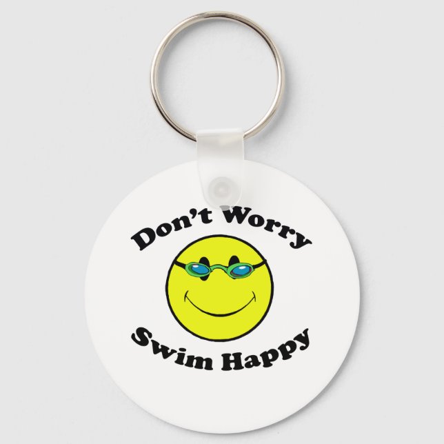 Swim Happy Keychain (Front)