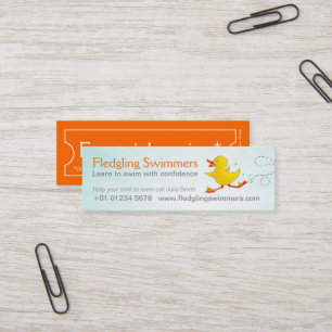 Swim instructor skinny business promotion card